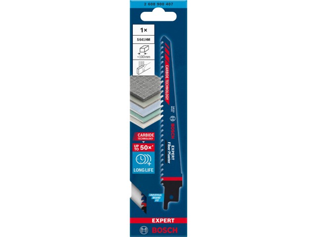 List Bosch za sabljasto žago EXPERT ‘Fiber Plaster’ S 641 HM, 150mm, 6TPI, za vlak. mavčni mat., 2608900407